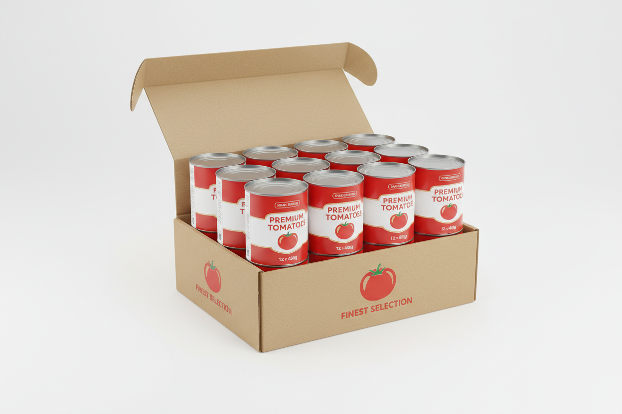 Carton de 12 boîtes de tomates pelées entières