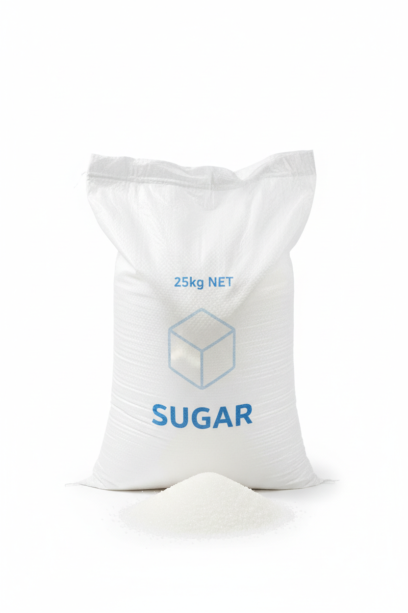 Sac de 25 kg de sucre blanc en poudre