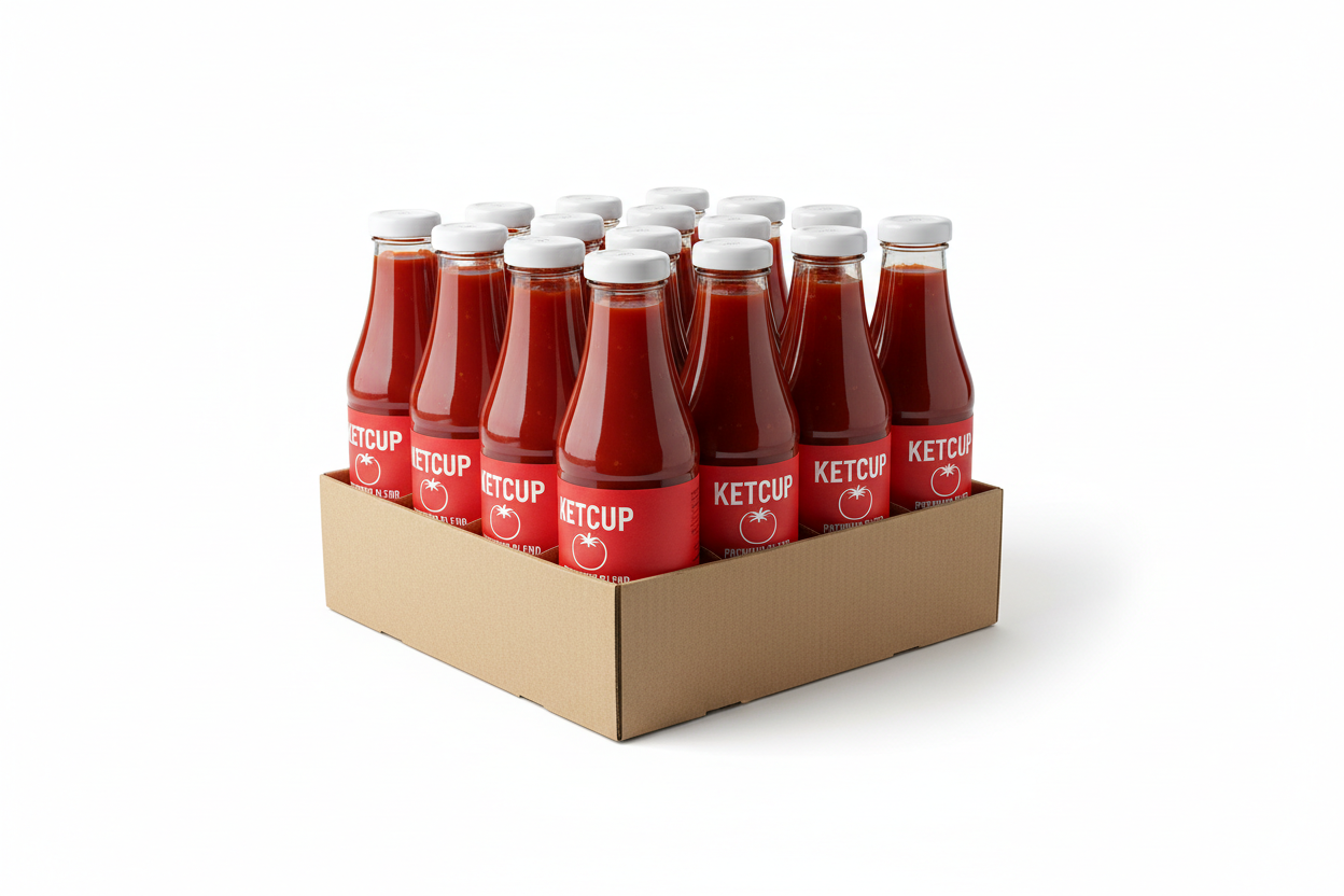 Carton de 12 bouteilles de ketchup tomate