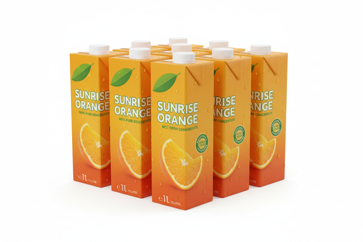 Pack de 6 briques de jus d'orange 100% pur jus 1L