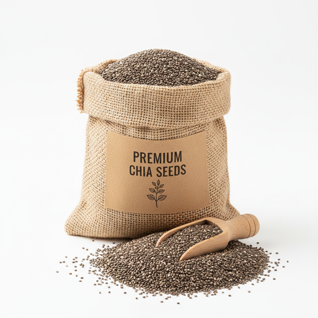 Graines de chia en carton