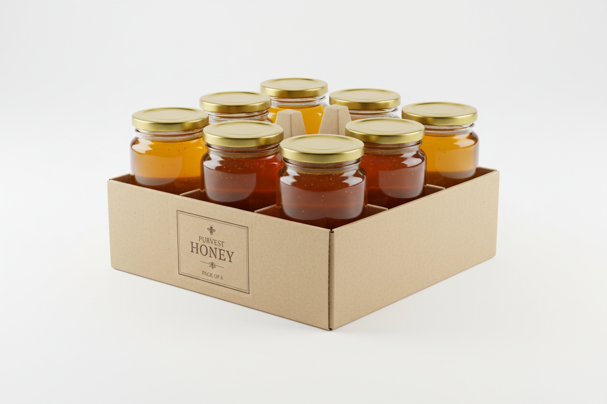 Carton de 6 pots de miel pur 500g