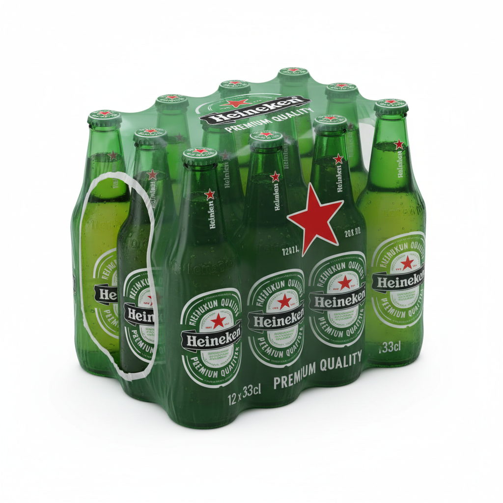 Heineken Bière Blonde — pack de 12 bouteilles emballage original
