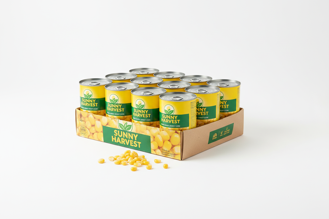 Carton de 12 boîtes de maïs doux en conserve